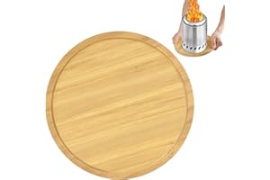 OIEKUN Tabletop Fire Pit Mat for Solo Stove Mesa & Solo Stove Mesa XL, Heat Resistant Mat for Solo Stove Tabletop Fire Pit, Bamboo Solo Stove Accessories to Protect Countertop and Table - Solo Stove Mat