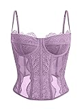 Dealmore Corset Tops For Women Going Out Lace Mesh