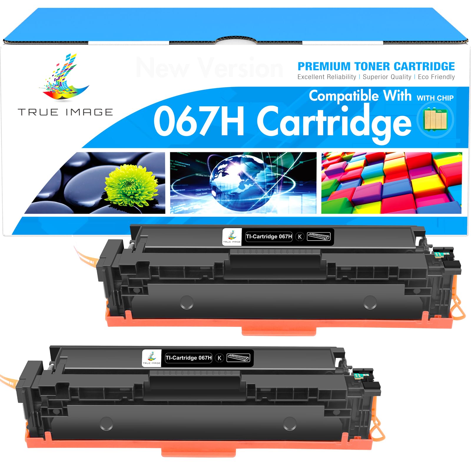 Photo 1 of 067H 067 Black Toner Cartridge 2 Pack LBP632CDW Compatible Replacement for Canon 067H Black 067 Color ImageCLASS MF656CDW MF654CDW MF653Cdw LBP633CDW MF651CW LBP631CW Printer High Yield Ink (2-Pack)
