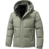 Flygo Puffer Jacket Men Winter Coats Hooded Insulated Quilted Jackets Waterproof Thicken Parka Snow Jackets