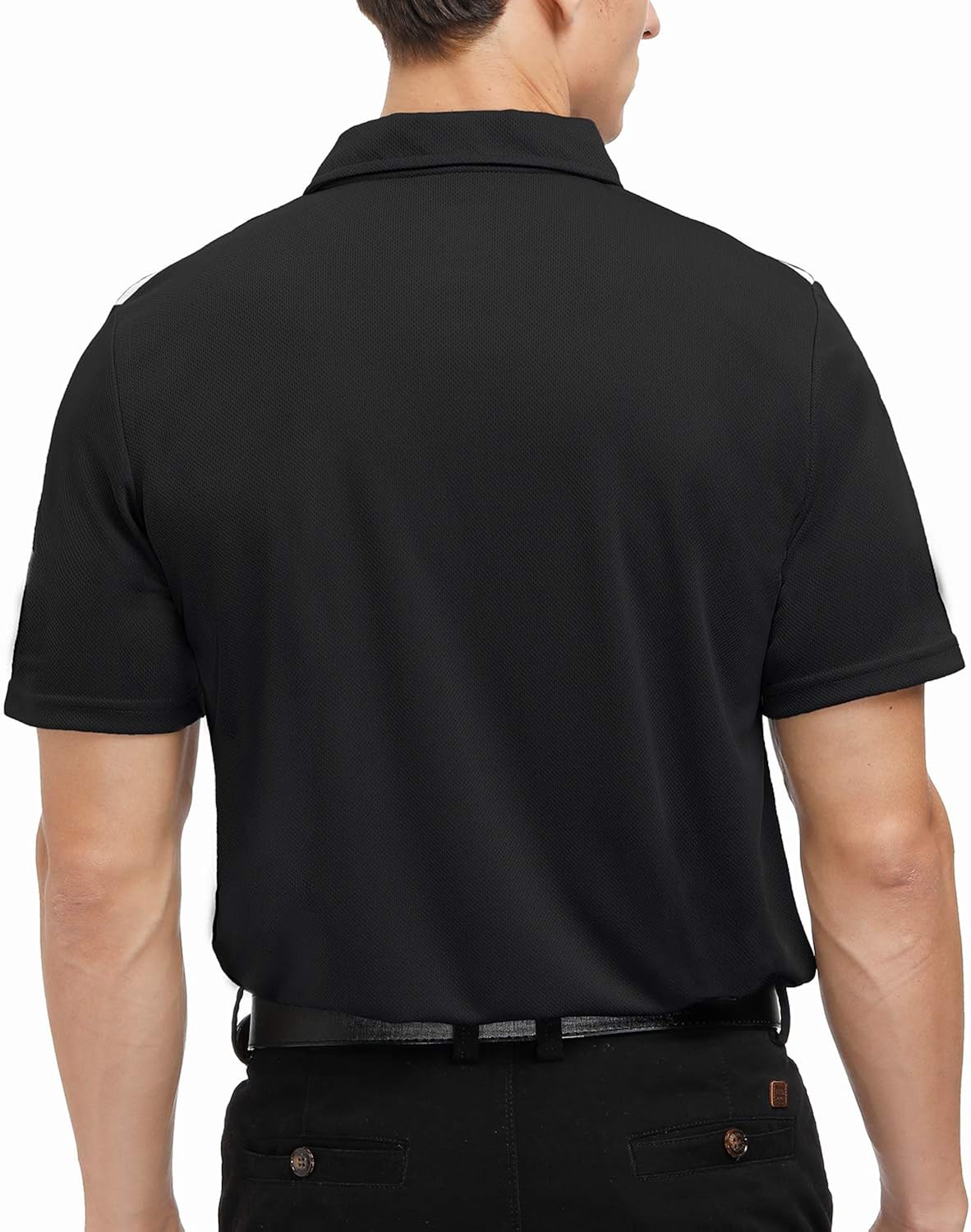 MOHEEN Men's Short Sleeve Polo Shirt Moisture Wicking Performance Classic Cut Athletic Casual Golf Shirts: Clothing