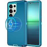 I-HONVA for Samsung Galaxy S25 Ultra Case [Compatible with MagSafe] Shockproof 3-Layer Full Body Protection [Without Screen Protector] Rugged Heavy Duty Cover Case for Galaxy S25 Ultra,Turquoise