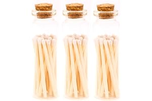 River Birch White Tip Decorative Matches | 60+ Small Premium Wooden Safety Matches | 3 Jars of 20+ Matches Each with Striker on Bottom | Home Decor