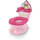 Bright Starts Disney Junior Princess My Size Potty Training Toilet, Toddler Potty Chair with Flushing & Cheering Sounds, Removable Seat with Splash Guard & Handles, Ages 18+ Months, Up to 50 lbs