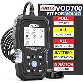 ANCEL VOD700 All-System OBD2 Scanner for Volvo, Diagnostic Code Reader | Reads and Clears Codes Across Major Vehicle Systems, With ABS Bleeding And Oil, BMS, EPB, TPMS, Injector and Etc Services