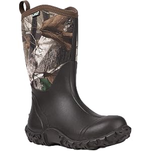 LHG Men's 13'' Waterproof Rubber Rain Boots Insulated Neoprene Wetland Mud Boot