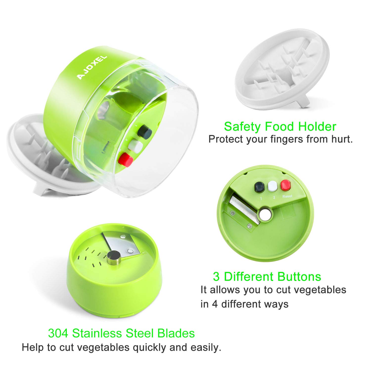 AJOXEL Cortador de Verduras 12 en 1 Multiusos Mandolina de Cocina