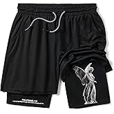OEBLD Mens Athletic Shorts 2-in-1 Gym Workout Running 7'' Shorts with Towel Loop