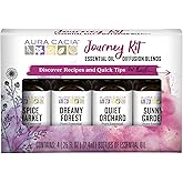 Aura Cacia Journey Essential Diffusion Oils Kit, 4-Pack, Spice Market, Dreamy Forest, Quiet Orchard & Sunny Garden Pure Oils