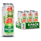 VINUT 100% Watermelon Juice, No Added Sugar, Not From Concentrate, 16.9 fl oz (500 mL) Can, Pack of 6
