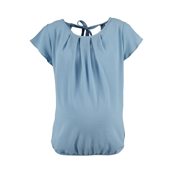 2HEARTS Umstands-Bluse Mermaid We Love Basics - Schwangerschaftsbluse mit Rundhalsausschnitt - Nacken mit V-Ausschnitt & Bind
