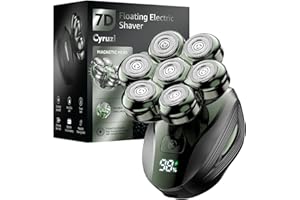 CYRUZI Head Shavers for Bald Men, Detachable Head Shaver, IPX7 Waterproof Wet Dry Bald Head Shavers, 7D LED Display Electric Rechargeable Head Shaving Kit with Type-C Charge, Jungle Green