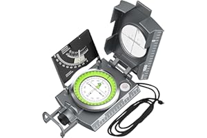 Proster Professional Compass Metal Waterproof IP65 Compass Military Sighting Clinometer with Carry Bag for Camping Hunting Hi