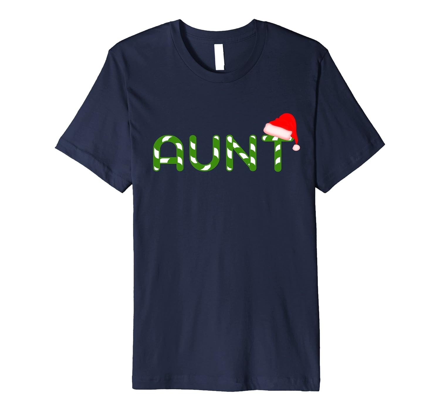 Aunt Christmas Santa Family Matching PJ Candy Cane TShirt-ANZ