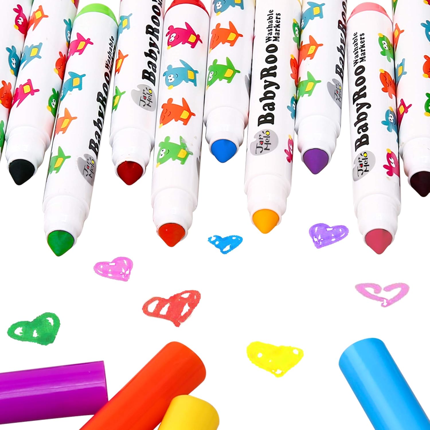Jar Melo Washable Broad Line Markers Set for Kids;Non-Toxic;24 Count;Art School Suppliers for Toddler Coloring, Assorted Colors: Toys & Games