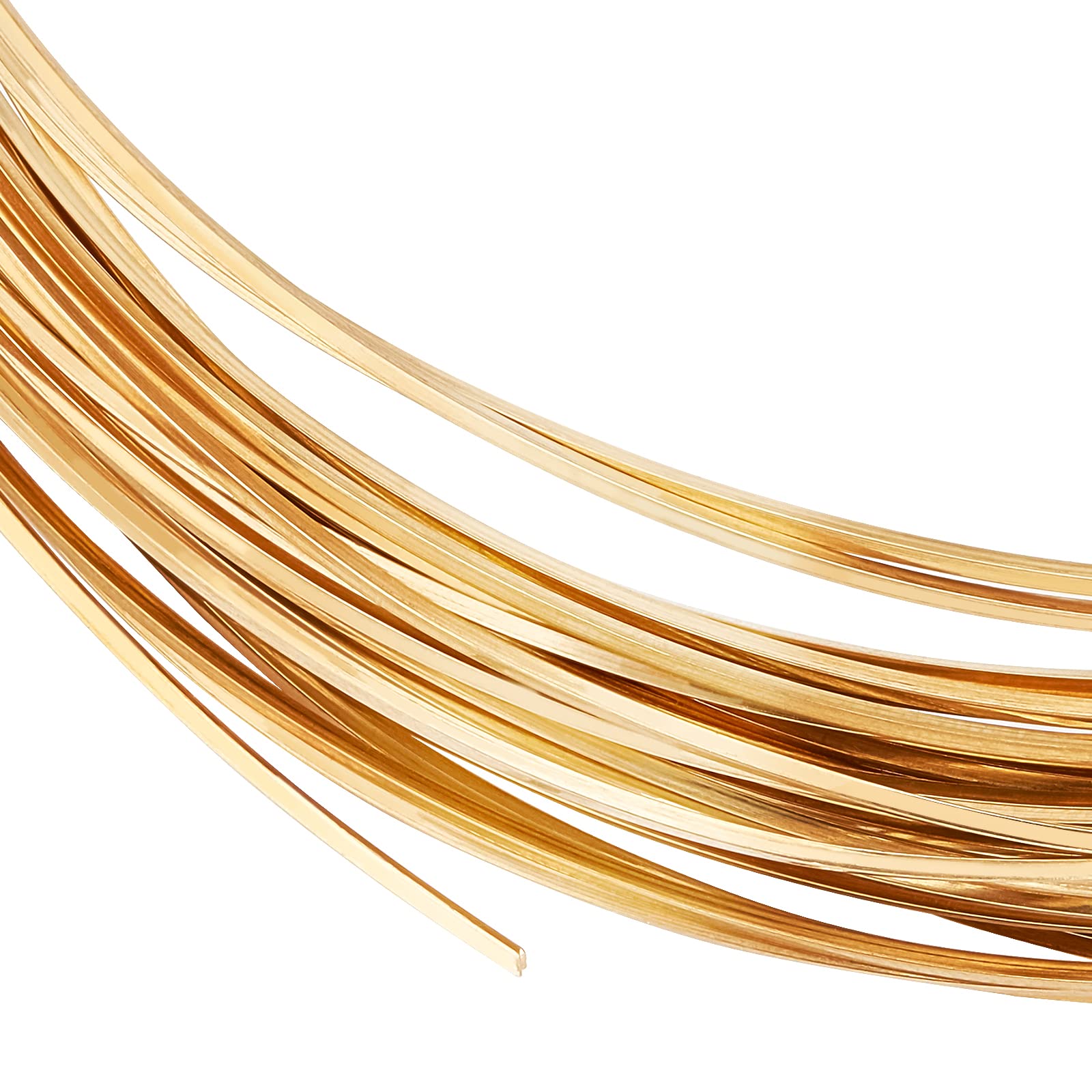 BENECREAT 20 Gauge/0.8mm Square Copper Wire 10m Half Hard Yellow Brass Wire for Jewelry Beading Craft Work