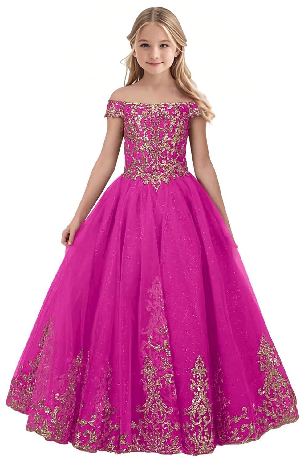 Tulle Flower Girl Dress for Wedding Sparkly