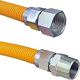 24" Stainless Steel Gas Connector with 3/4" and 3/4" Fittings