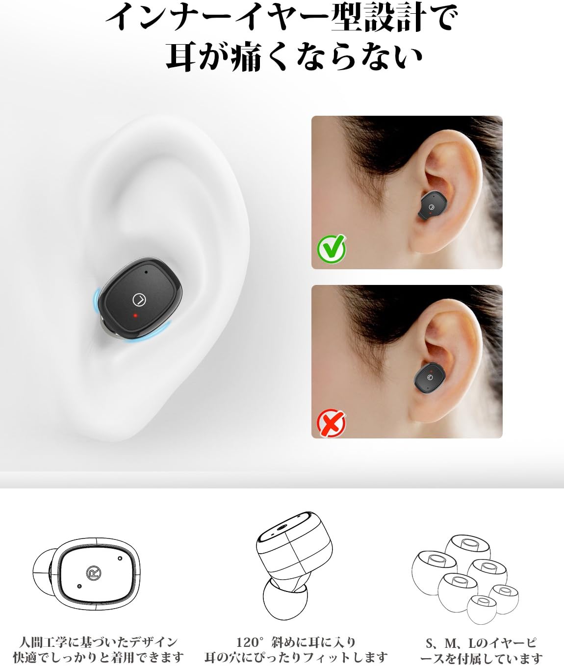 Amazon Co Jp 強化版 Bluetooth 5 0 Bluetooth イヤホン 完全 ワイヤレス イヤホン 12時間連続駆動 Jacess ブルートゥース イヤホン スマート接続 Hi Fi 低音重視 自動on Off Siri対応 Iphone Android 対応 左右分離型 ギフトボックス ブラック 家電 カメラ