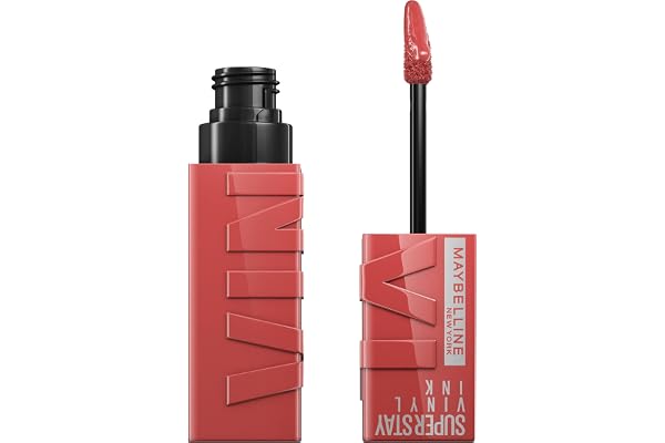 Maybelline Super Stay Vinyl Ink Longwear No-Budge Liquid Lipcolor, Highly Pigmented Color and Instant Shine, Peachy, Peachy N