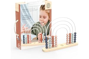 Speedy Monkey Wooden Roller Abacus Toy, Colorful Beads, Develops Hand-Eye Coordination, Color Recognition & Creativity, Smooth Sliding on Stainless Steel Rods, Non-Toxic Paint, Ideal for Kids