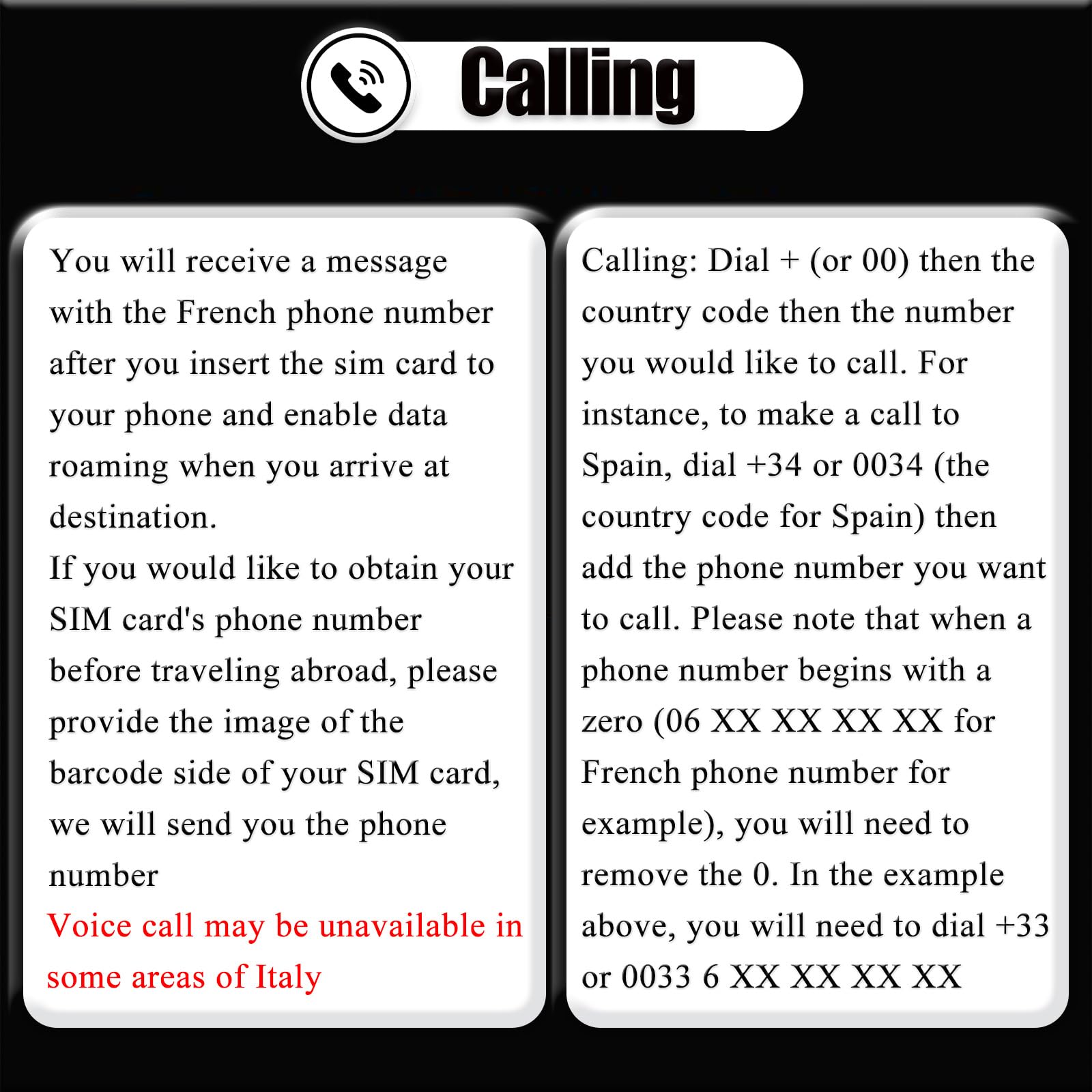 Prepaid SIM Card for Europe Travel with 20GB of 4G Data, Unlimited Calls and SMS in Europe with France Phone Number, 30 mins and 200 SMS from Europe to Worldwide(Lasts for 31 Days),Tethering Allowed