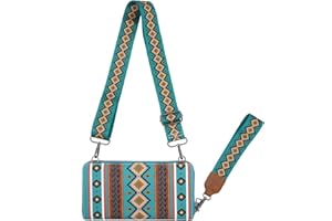 ERWUBA Wristlet Western Wallet Boho Aztec Credit Card Holder purse Clutch bag Shoulder bag for Women