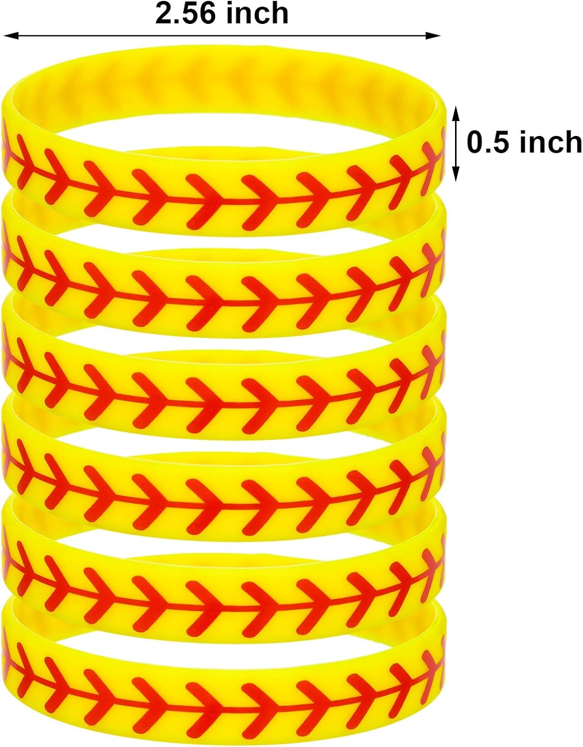 Jovitec 24 Packs Softball Bracelet Softball Wristband Silicone Bracelet Softball Gift for Softball Player and Softball Teams: Jewelry