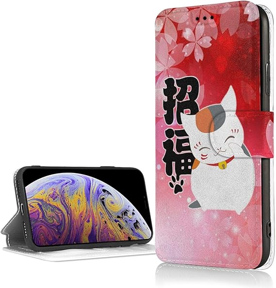 Amazon Co Jp Iphone 7 8 X Xs Xr ケース 夏目友人帳 ニャンコ先生 猫 アニメ 手帳型ケース 財布型ケース カード収納 Tpu Puレザー 全面保護 服 ファッション小物