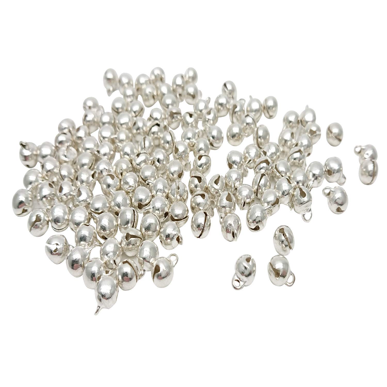 Photo 1 of 1/4-Inch Jingle Bell/Small Bell/Mini Bell DIY Bracelet Anklets Necklace Knitting/Jewelry Making, 100pcs, Silver