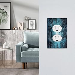Spshian Outlet Covers Teal Full Moon Forest 1 Gang