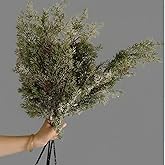 Giegxin 4 Pcs Large 25.6 Inch Christmas Snow Frosted Cedar Pine Branches with Pinecones Faux Greenery Cedar Pine Stems White Frosted Picks and Sprays Vase Filler for DIY Home Garland Wreath Xmas Decor