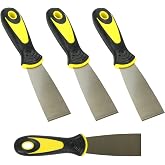 Harrier Hardware 4-Pack Soft Grip Putty Scraper 1.5" Flexible Blade | Comfort Handle And Flexing Edge For Smooth Compound Application