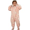 MICHLEY Flannel Baby Sleeping Bag Unisex Pajamas, Long Sleeve Zipper Wearable Sleeping Sack for Autumn Winter Boys Girls