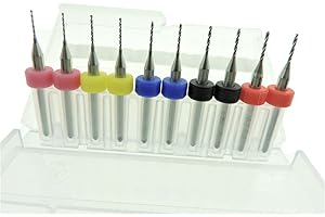 DAEWON INDUSTRIES 10 pack Mixed Tungsten Carbide Micro Drill Bits (2each) .60mm .70mm .80mm .90mm 1.0mm 1/8" Shank 3.175mm TOY and JEWELRY MAKING, CRAFTS, CNC CIRCUIT BOARD PRODUCTION, MODEL TRAINS CARS BOATS!!