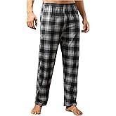 WDIRARA Men's Plaid Pajama Pants Elastic Waist Sleep Bottoms Comfy Soft Lounge Pants