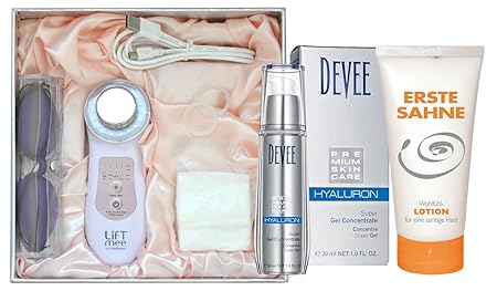 Liftmee Ultrasonic - das proffessionelle Ultraschallgerät mit 3 MHz + Devee Hyaluron Super Gel 30 ml + Gratis Bodylotion 100m