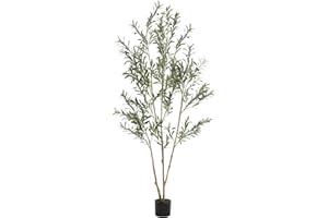 Realead 7ft Artificial Olive Tree - Tall Faux Olive Trees Artificial Indoor - Large Fake Olive Tree Plant with Planter for Home Office Living Room Decor