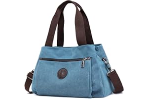 DOURR Hobo Handbags Canvas Crossbody Bags for Women, Multi Compartment Tote Purse Medium Satchel