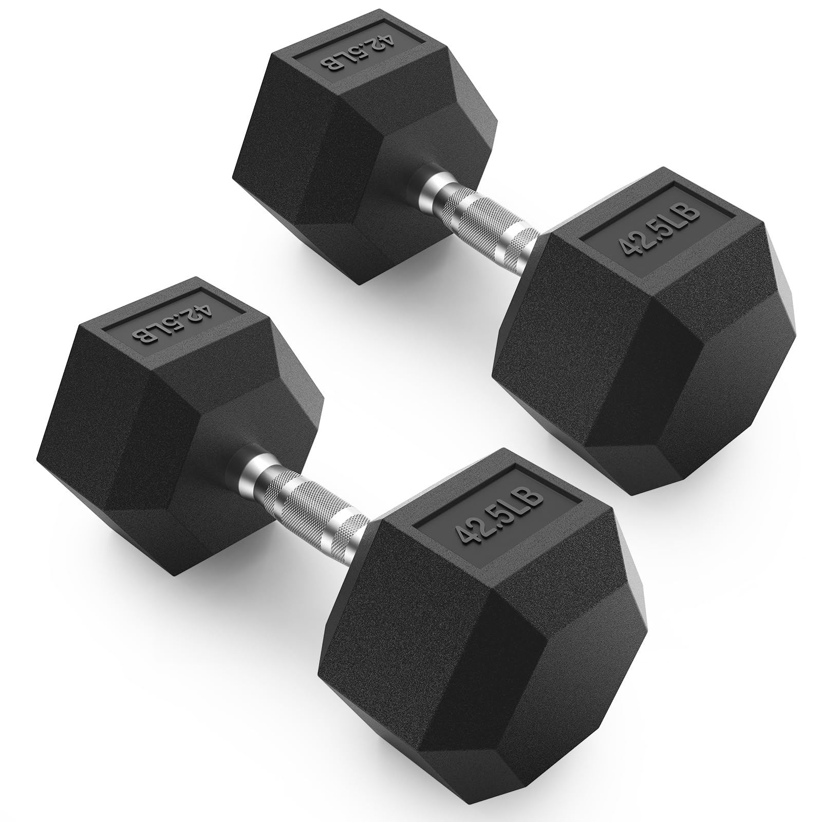 PAPABABE Dumbbells Set of 2 42.5lbs Dumbbell Pair, 42.5 Pounds Hand Weights for Women Men at Home, Free Weights Dumbbells Set for Home Gym Equipment, Pesas Mancuernas para Ejercicios de Hombre Casa. Image