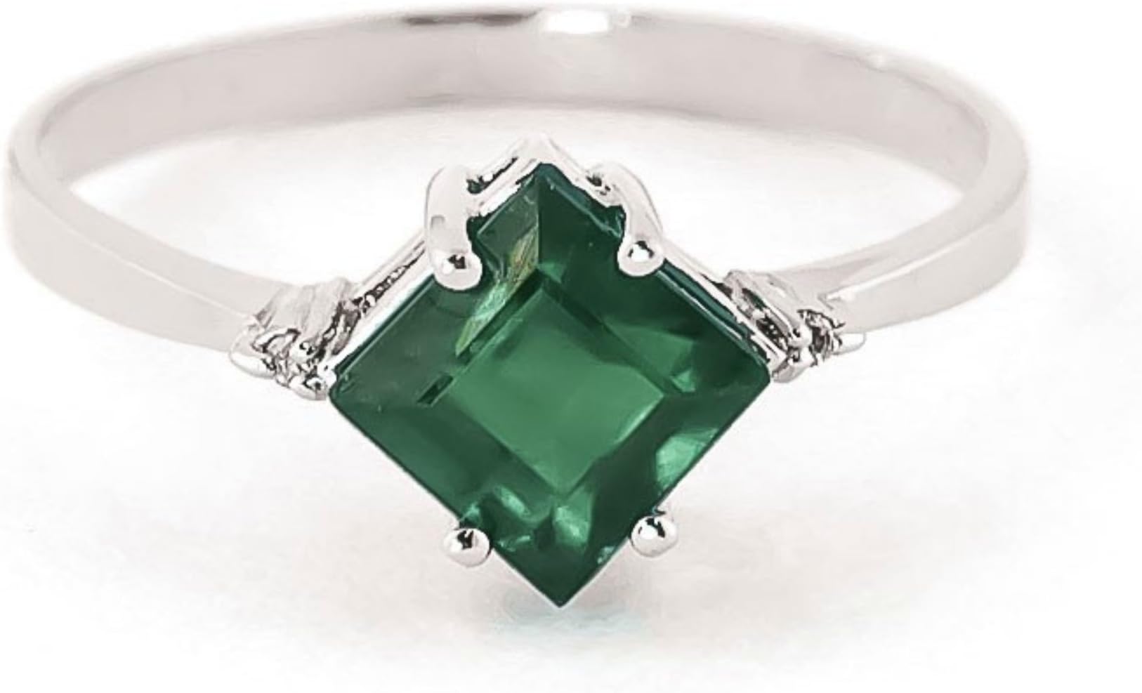 1.46 Carat 14k Solid Gold Love In A Frame Emerald Diamond Ring (8)