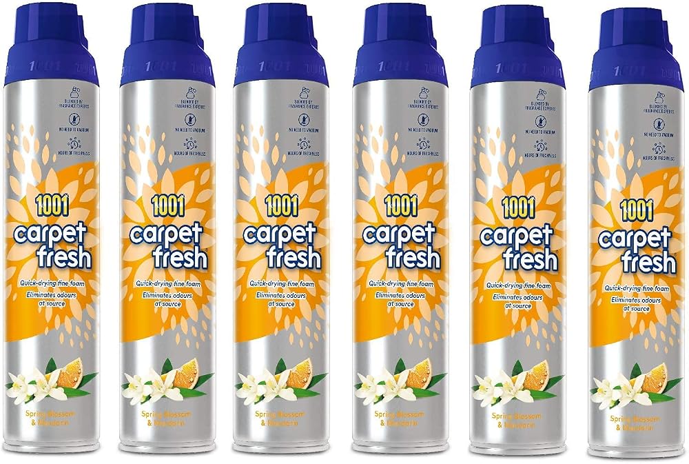 1001 Carpet Fresh Spring Blossom & Mandarin 6x300ml Aerosol Foam