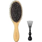 BOMEIYI Hair Brush, Boar Bristle Hairbrush for Thick Curly Thin Long Short Wet or Dry Hair, Adds Shine and Makes Hair Smooth,