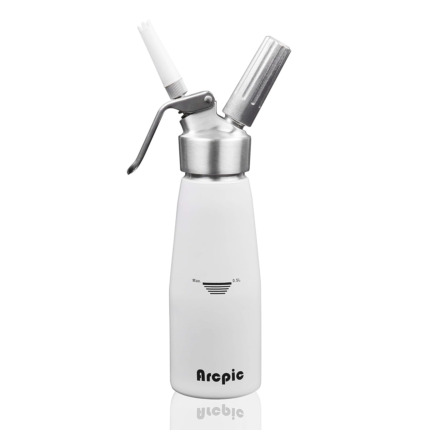 Arcpic Professional Cream Whipper Aluminum Whipped Cream Dispenser Chargers Leak Proof Fits 8g N2o Cartridges Not Included 1 Pint 500ml