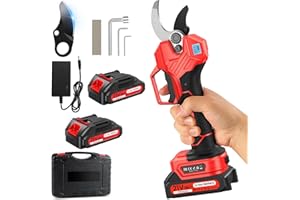 2inch Cordless Pruning Shears, Built-in Switch, Quiet Opening and Closing Noise, with Display, 2 x 2000 Mah Batteries, Suitab