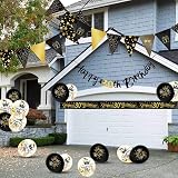 Yontree 14-Piece 30th Birthday Decoration Kit Gold Black Banner Bunting Balloons view 6
