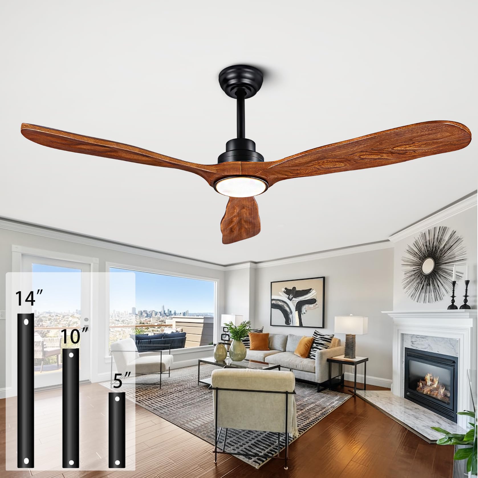 Ceiling Fans with Lights and Remote,60 Inch Unique