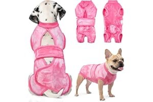 SlowTon Dog Surgery Recovery Suit - Breathable Adjustable Dog Onesie for Female Male Dogs, Anti Licking Dog Body Suit E-Colla