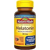 Nature Made Fast Dissolve Melatonin 10mg, Maximum Strength 100% Drug Free Sleep Aid for Adults, 45 Tablets, 45 Day Supply