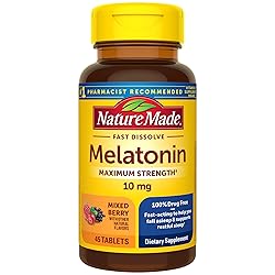 Nature Made Fast Dissolve Melatonin 10mg, Maximum